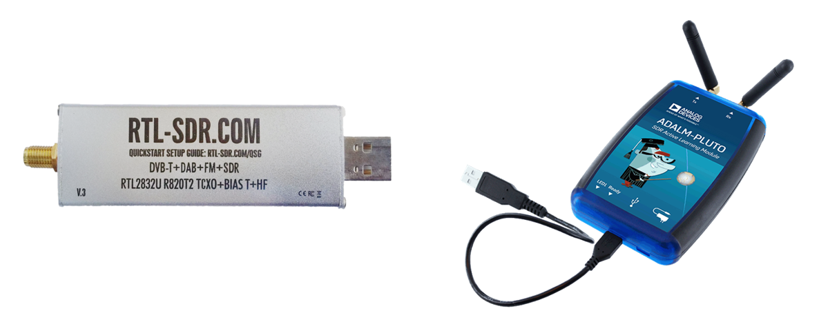 image of RTL SDR and Adalm Pluto